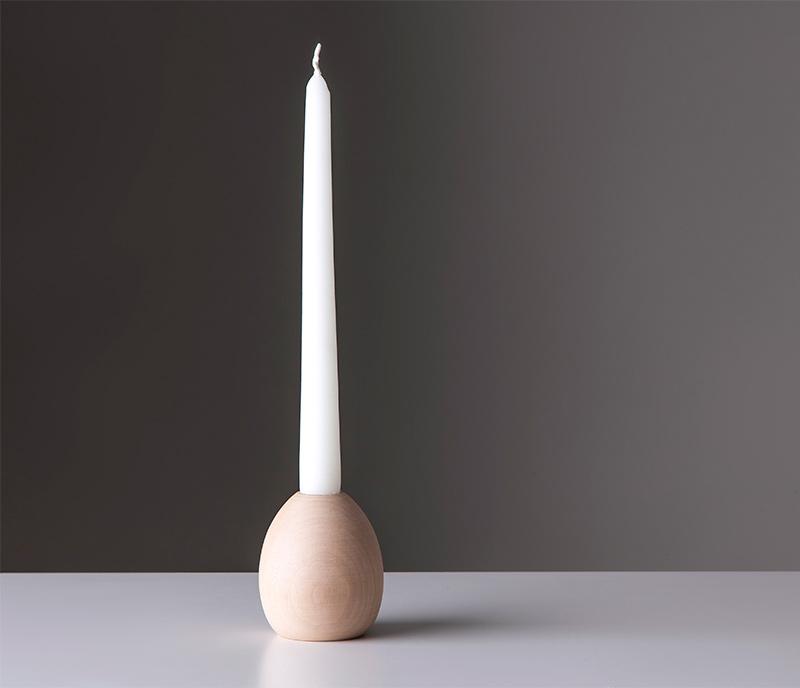 Candelabro Ovo boca angosta + vela - Manifesto Design Store